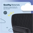 Pemberly Row Modern Office Chair Diamond-Tufted Design Black Velvet Fabric