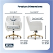 Pemberly Row Modern Office Chair Diamond-Tufted Design White Bonded Leather