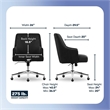 Pemberly Row Modern MidBack Office Chair Velvet Fabric Silver Metal Base Black