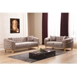 Pemberley Row Velvet Upholstered Taupe Sofa and Loveseat Set Rectangular Tufted 93
