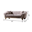 Pemberley Row Velvet Upholstered Taupe Sofa and Loveseat Set Rectangular Tufted 93