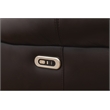 Pemberly Row Faux Leather Sectional w/ LED USB Speaker Wireless Charger - Brown