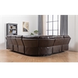 Pemberly Row Faux Leather Sectional w/ LED USB Speaker Wireless Charger - Brown