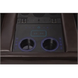 Pemberly Row Faux Leather Sectional w/ LED USB Speaker Wireless Charger - Brown