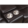 Pemberly Row Faux Leather Sectional w/ LED USB Speaker Wireless Charger - Brown