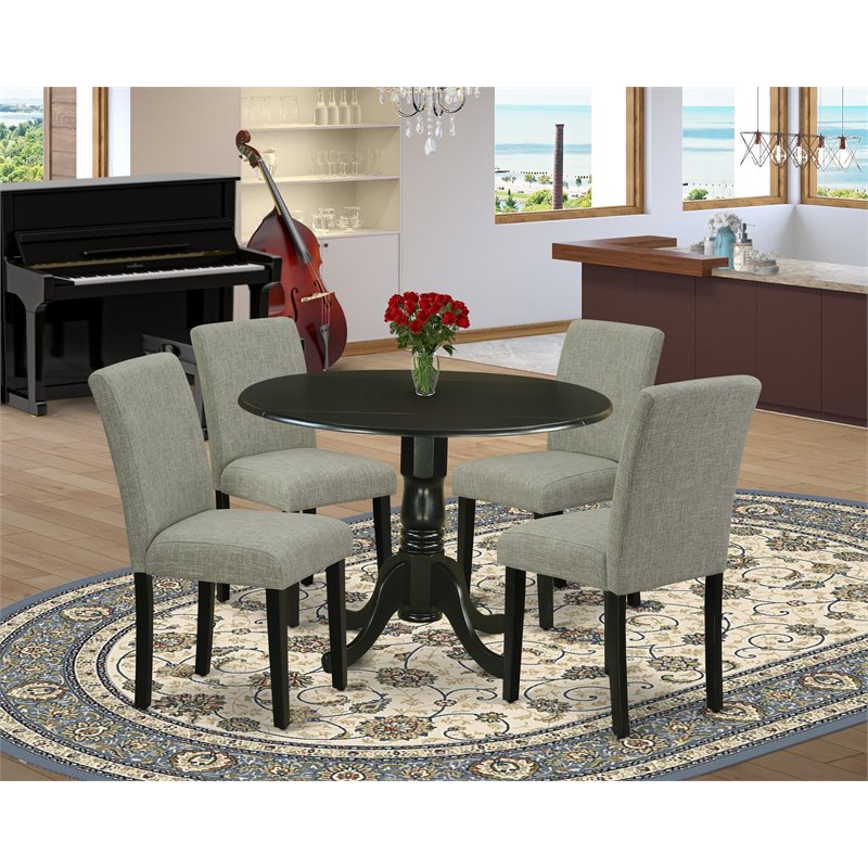 Pemberly Row Modern 5-piece Wood Dining Set in Black/Shitake