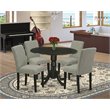Pemberly Row Modern 5-piece Wood Dining Set in Black/Shitake