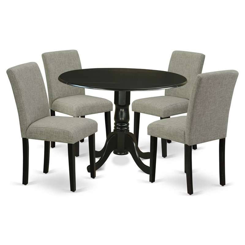 Pemberly Row Modern 5-piece Wood Dining Set in Black/Shitake