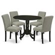 Pemberly Row Modern 5-piece Wood Dining Set in Black/Shitake