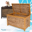 Pemberly Row Farmhouse Wicker Trunk Acacia 30