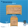 Pemberly Row Farmhouse Wicker Trunk Acacia 30