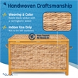 Pemberly Row Farmhouse Wicker Trunk Acacia 30