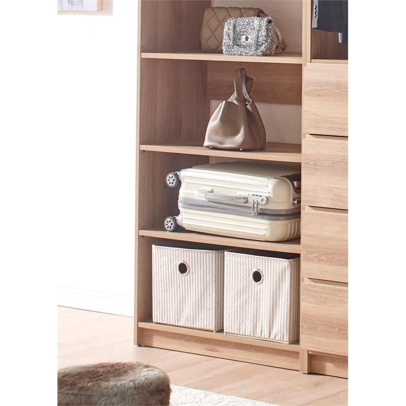 Pemberly Row Modern Oak Freestanding Walk in Wood Closet System