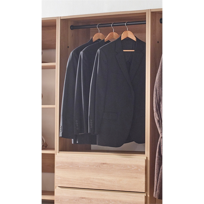 Pemberly Row Modern Oak Freestanding Walk in Wood Closet System