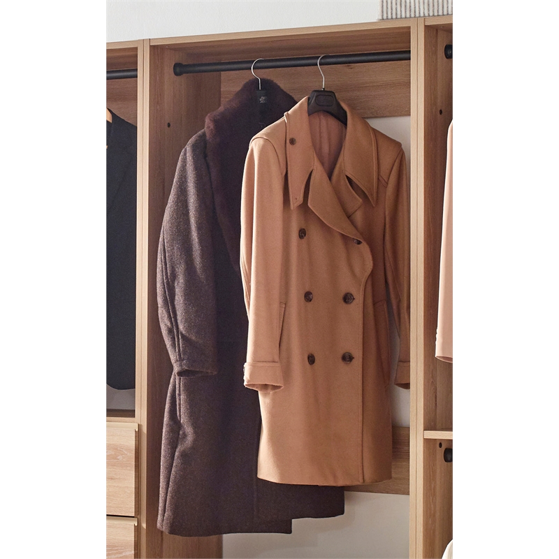 Pemberly Row Modern Oak Freestanding Walk in Wood Closet System