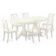 Pemberly Row 7-piece Dining Set with Leather Chairs in White