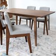 Pemberly Row Solid Wood Walnut Dining Room & Kitchen Table and 4 Chairs Set