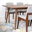 Pemberly Row Solid Wood Walnut Dining Room & Kitchen Table and 4 Chairs Set