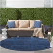 Pemberly Row 8' x Round Midnight Blue Fabric Outdoor Area Rug (8' Round)