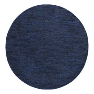 Pemberly Row 8' x Round Midnight Blue Fabric Outdoor Area Rug (8' Round)