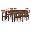 Pemberly Row Contemporary 9-piece Wood Kitchen Set in Mahogany