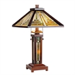 Pemberly Row Contemporary 3 Light Mission Double Lit Wooden Table Lamp 15