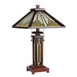 Pemberly Row Contemporary 3 Light Mission Double Lit Wooden Table Lamp 15