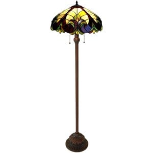 Pemberly Row Contemporary 2 Light Victorian Floor Lamp 18&quot Shade