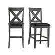 Pemberly Row Contemporary Counter Height Side Chair Set in Gray