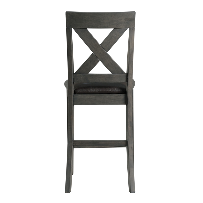 Pemberly Row Contemporary Counter Height Side Chair Set in Gray