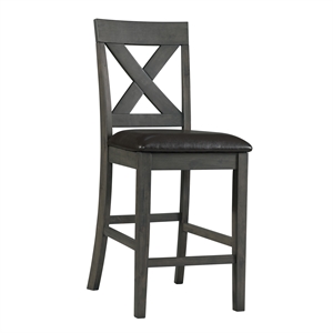 Pemberly Row Contemporary Counter Height Side Chair Set in Gray
