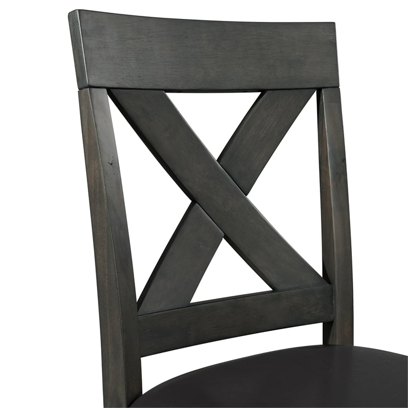 Pemberly Row Contemporary Counter Height Side Chair Set in Gray