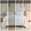 Pemberly Row Modern Shaggy Faux Fur Comforter Mini Set in Ivory