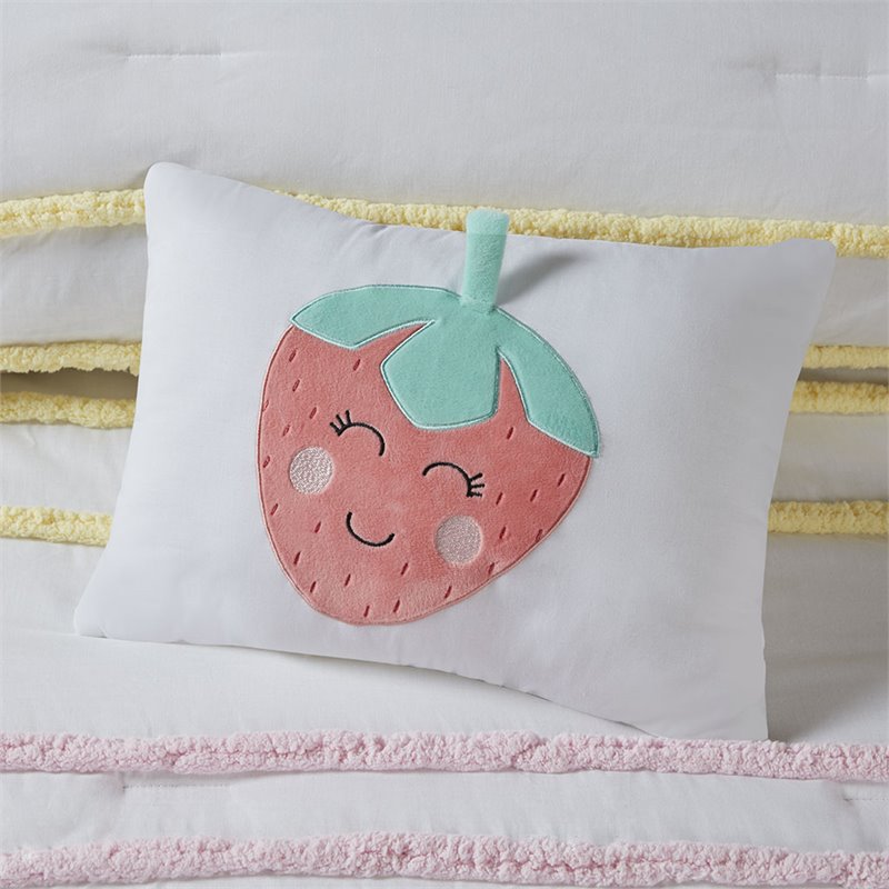 Pemberly Row Cotton Comforter Set with Chenille Trims in Pink