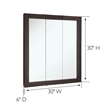 Pemberly Row 30-Inch Assembled Bathroom Medicine Wood Cabinet in Espresso
