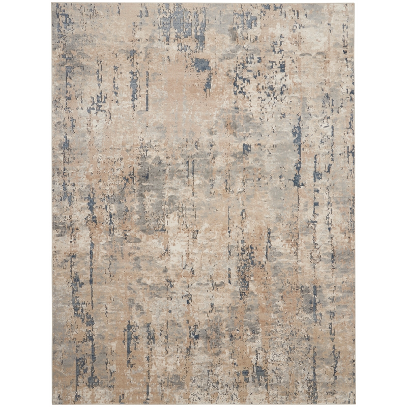 Pemberly Row 8' x 10' Beige Gray Fabric Modern Area Rug (8' x 10')
