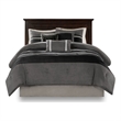 Pemberly Row Modern / Contemporary 7 Piece Comforter Set in Black