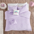 Pemberly Row Cotton Jacquard Pom Pom Comforter Set in Lavender