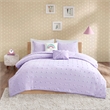 Pemberly Row Cotton Jacquard Pom Pom Comforter Set in Lavender