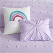 Pemberly Row Cotton Jacquard Pom Pom Comforter Set in Lavender