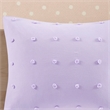 Pemberly Row Cotton Jacquard Pom Pom Comforter Set in Lavender