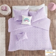 Pemberly Row Cotton Jacquard Pom Pom Comforter Set in Lavender
