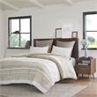 Pemberly Row 3-Piece Cotton Printed Comforter Set with Chenille in Brown