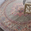 Pemberly Row 8' x Round Gray Fabric Bohemian Area Rug (8' Round)