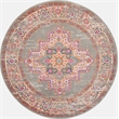 Pemberly Row 8' x Round Gray Fabric Bohemian Area Rug (8' Round)