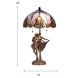 Pemberly Row 2-Light Resin & Art Glass Table Lamp in Cold Cast Bronze/Blue