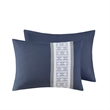 Pemberly Row 8-Piece Modern Fabric Embroidered Comforter Set in Navy Finish