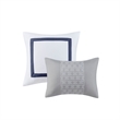 Pemberly Row 8-Piece Modern Fabric Embroidered Comforter Set in Navy Finish