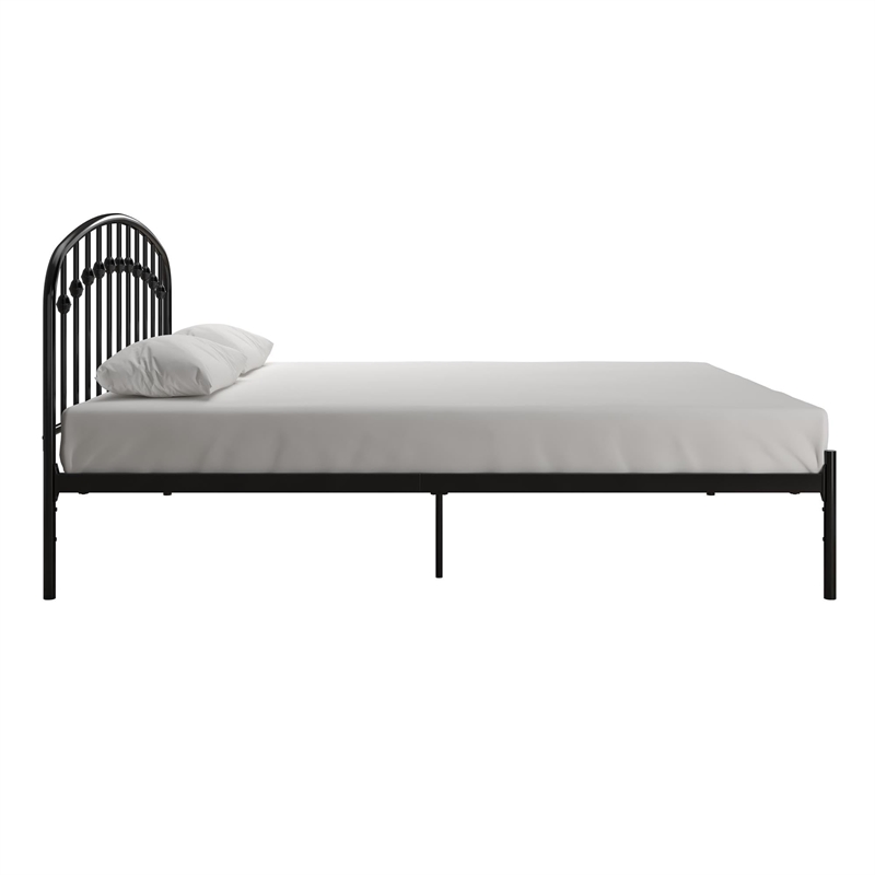 Pemberly Row Contemporary Queen Metal Platform Bed Frame in Black