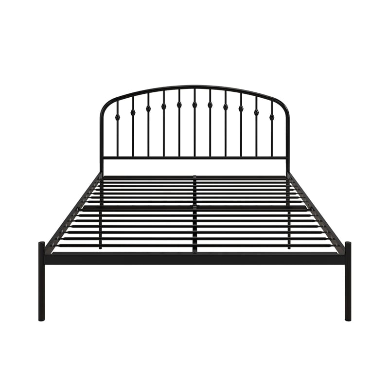Pemberly Row Contemporary Queen Metal Platform Bed Frame in Black